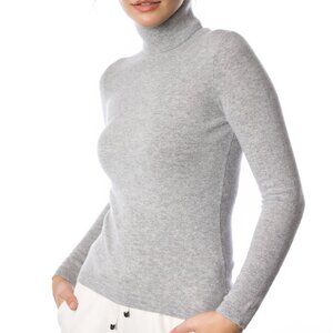 NWT! DongLi - 100% Cashmere Long sleeve Turtle Neck Sweater in Gray, Many Sizes